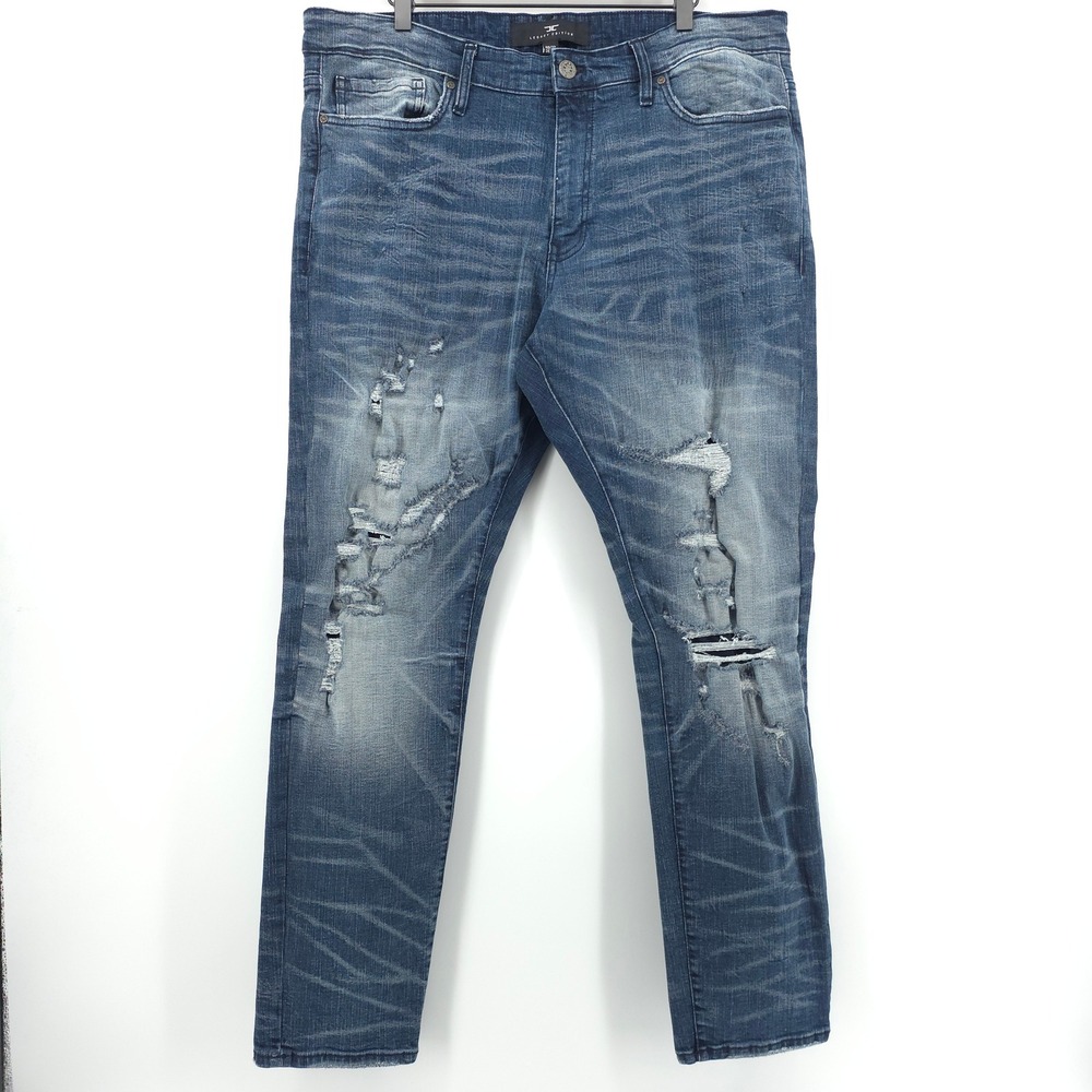 Jordan Craig Mens Jeans Sean 40/32 Blue Distressed Streetwear Denim
